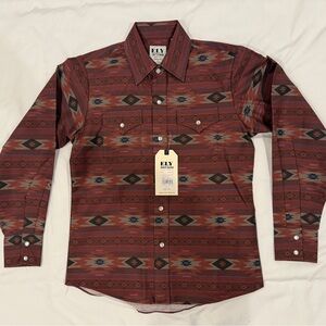 Ely Cattleman Boy’s Western Shirt - Red Pattern